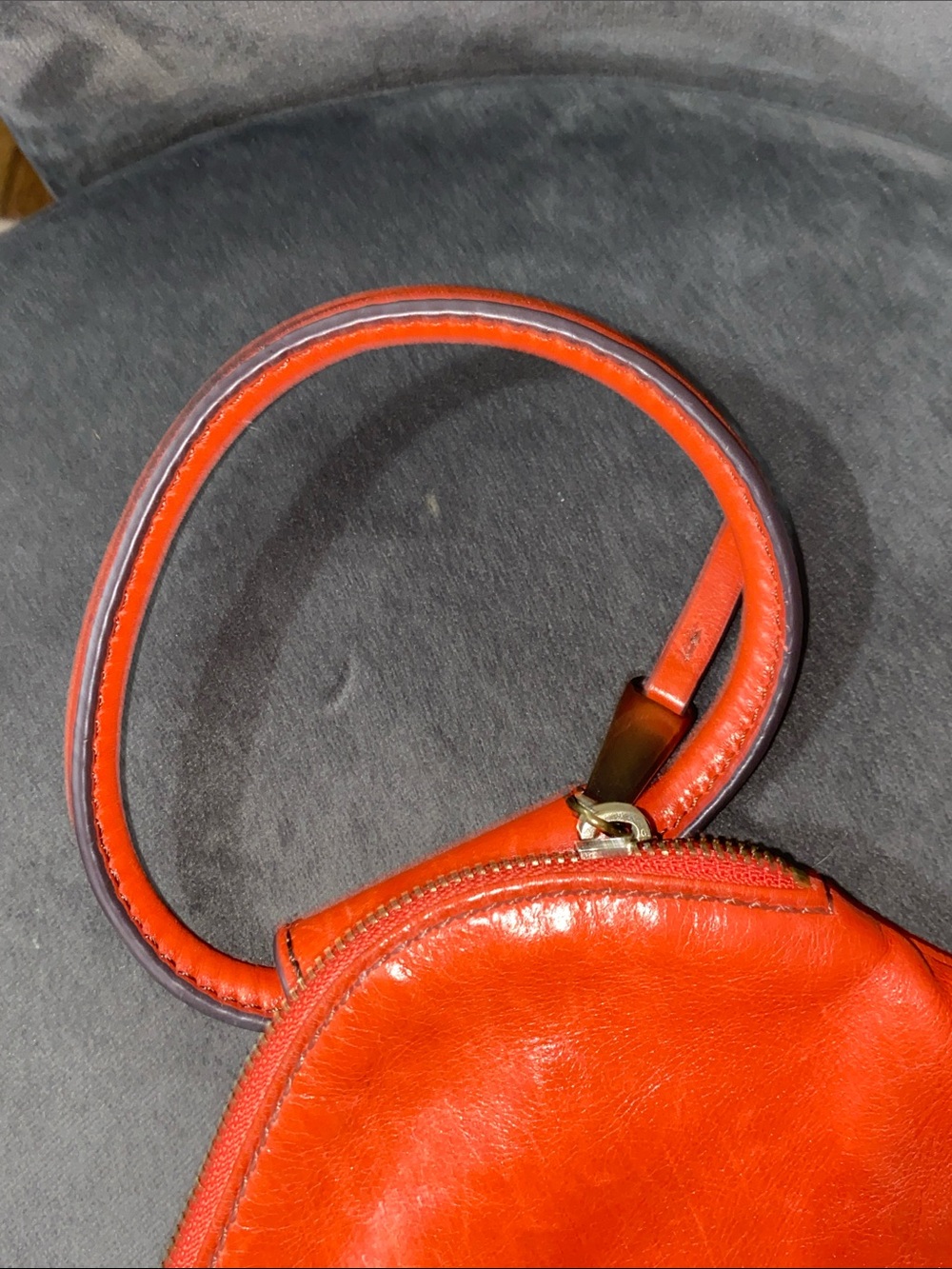 HOBO Orange Leather Ring-Handle Wristlet - Picture 9 of 9